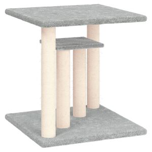 vidaXL St&acirc;lpi de zg&acirc;riat pentru pisici cu platforme, gri deschis 50 cm