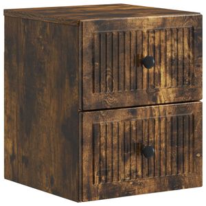 vidaXL Dulap de noapte suspendat Stejar fumuriu 33 x 34,5 x 40 cm