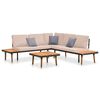 vidaXL Set mobilier de grădină cu perne, 4 piese, lemn masiv de acacia
