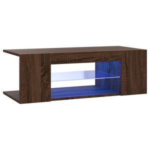 vidaXL Comodă TV cu lumini LED, stejar maro, 90x39x30 cm