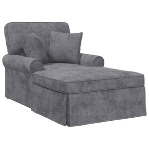 vidaXL Chaise Lounge cu fustă Gri &icirc;nchis 157 x 91 x 91 cm ARES