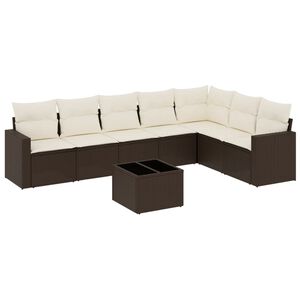 vidaXL Set canapele de grădină cu perne, 8 piese, maro, poliratan