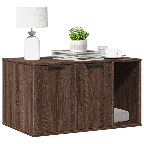 vidaXL Cutie litieră pisici stejar maro 80x50x45 cm lemn prelucrat