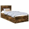 vidaXL Cadru de pat Stejar fumuriu 90 x 200 cm Lemn compozit