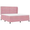 vidaXL Pat cu arcuri cu saltea cu headboard Roz 200 x 180 cm Poliester