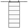 vidaXL Ușă glisantă cu set de feronerie neagră 90x205 cm Sticlă ESG