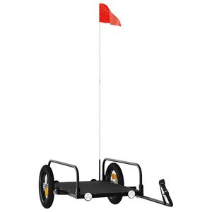 vidaXL Remorcă de bicicletă, negru, 122x53x31 cm, fier