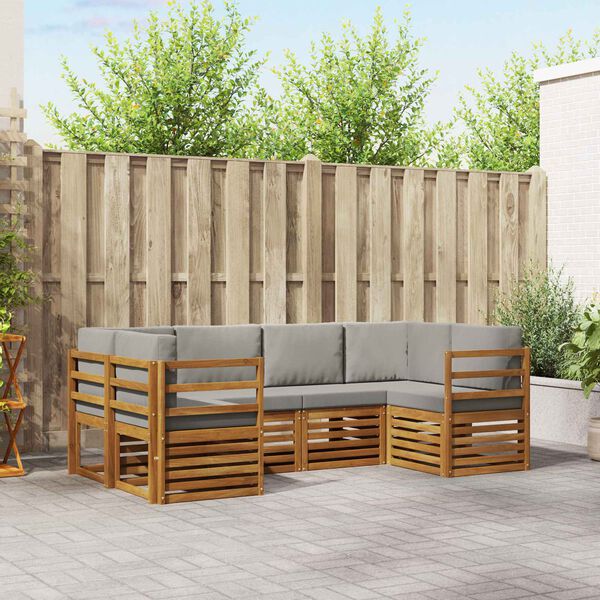 vidaXL Seturi de canapele cu pernă 6 pcs Gri natural și deschis