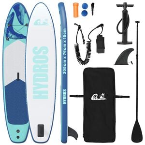 vidaXL Placă de Paddle Inflabilă HYDROS 305 x 76 x 15 cm Turcoaz
