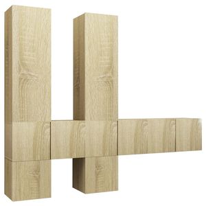 vidaXL Set de dulapuri TV, 7 piese, stejar sonoma, lemn prelucrat