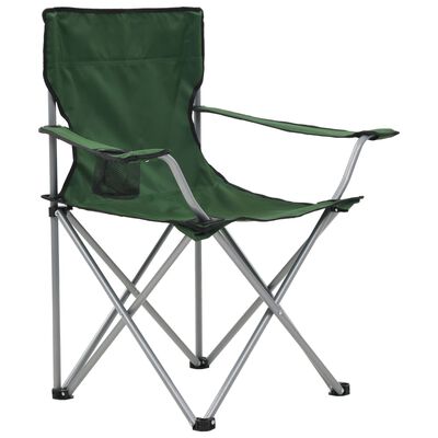 vidaXL Set masă și scaune de camping, 3 piese, verde
