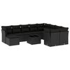 vidaXL Set canapele de grădină cu perne, 11 piese, negru, poliratan