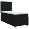 vidaXL Pat boxspring cu saltea cu headboard Negru 90 x 190 cm Țesătură