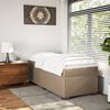 vidaXL Pat box spring cu saltea, cappuccino, 80x200 cm piele ecologică