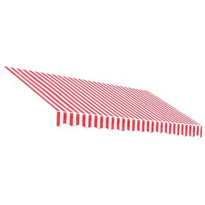 vidaXL P&acirc;nză de rezervă copertină, roșu și alb, 3x2,5 m, poliester