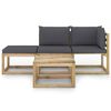 vidaXL Set mobilier de grădină, 4 piese, cu perne antracit