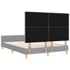 vidaXL Cadru de pat cu headboard Gri deschis 160 x 200 cm țesătură