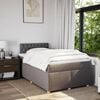 vidaXL Pat box spring cu saltea, gri taupe, 120x200 cm, textil