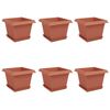 vidaXL Ghivece pentru plante 6 pcs Roșu cărămidă 23 x 23 x 17,5 cm