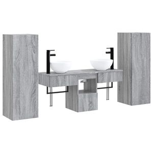 vidaXL Set de mobilier pentru baie 5 buc. Sonoma gri