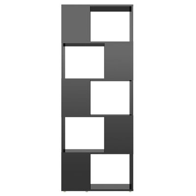 vidaXL Bibliotecă/Separator cameră, negru extralucios, 60x24x155 cm