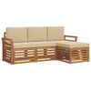 vidaXL Set de canapele de exterior 4 buc. Natural și Bej