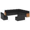vidaXL Set mobilier de grădină cu perne, 13 piese, negru, poliratan