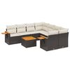 vidaXL Set mobilier de grădină cu perne, 9 piese, negru, poliratan