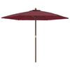 vidaXL Umbrelă soare de grădină st&acirc;lp din lemn, roșu bordo, 299x240 cm