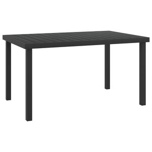 vidaXL Masă de grădină, negru, 140x90x74 cm, aluminiu și WPC