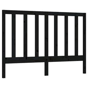 vidaXL Tăblie de pat, negru, 126x4x100 cm, lemn masiv de pin