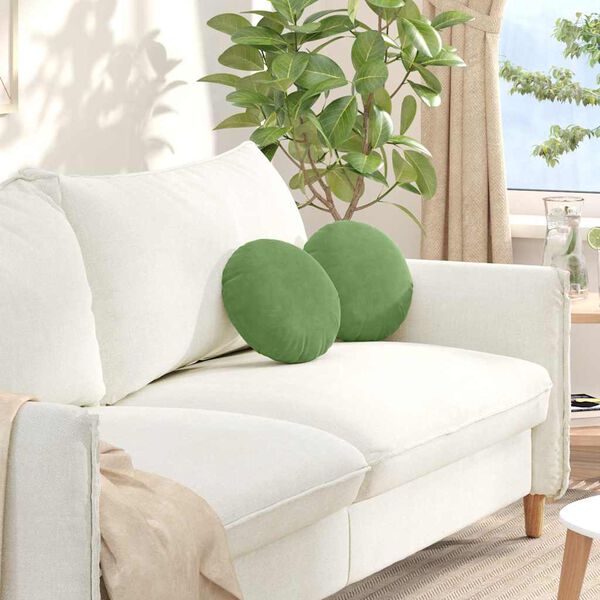 vidaXL Perne de Șezut 2 pcs Verde deschis Ø 40 x 13 cm Catifea