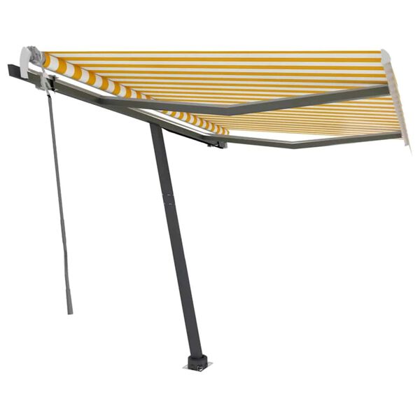 vidaXL Copertină retractabilă manual cu LED galben și alb 300x250 cm