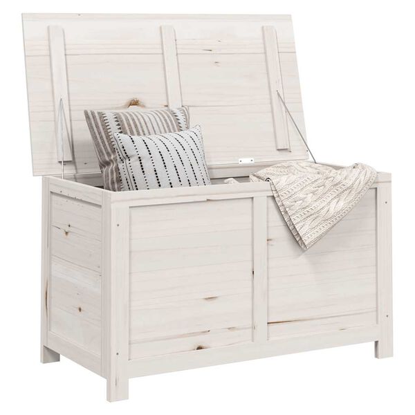 vidaXL Cutie de perne de exterior alb 100x50x56 cm lemn masiv brad