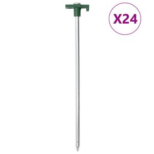 vidaXL Țăruși de cort, 24 buc., 25 cm, 7 mm, oțel galvanizat și PP