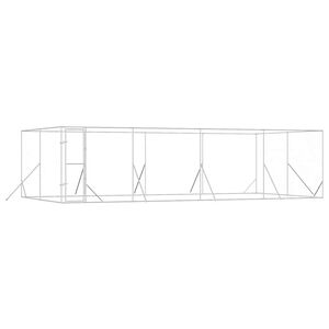 vidaXL Padoc de exterior pentru c&acirc;ini argintiu 8x4x2 m oțel galvanizat