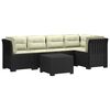 vidaXL Sofa de grădină cu 5 locuri cu perne aspect rattan PP Antracit