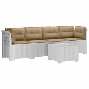 vidaXL Canapea de grădină cu 4 locuri și perne, aspect de rattan PP