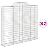 vidaXL Coșuri gabion arcuite 2 buc, 200x30x180/200cm, fier galvanizat