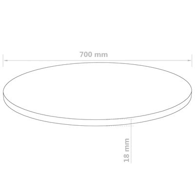 vidaXL Blat de masă din MDF, rotund, 700 x 18 mm