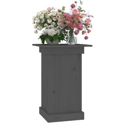 vidaXL Suport pentru flori, gri, 40x40x60 cm, lemn masiv de pin