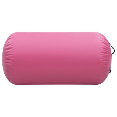 vidaXL Rulou de gimnastică gonflabil cu pompă, roz, 120 x 75 cm, PVC