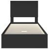 vidaXL Pat cu storage cu headboard Negru 90 x 190 cm Lemn compozit