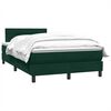 vidaXL Pat box spring cu saltea, verde &icirc;nchis, 120x210 cm, catifea