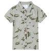 vidaXL Tricou pentru copii, kaki deschis melanj, 116