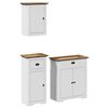 vidaXL Set de mobilier de baie 3 piese lemn masiv de pin alb și maro