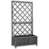 vidaXL Jardinieră cu spalier, negru, 70x30x135 cm, lemn masiv de brad