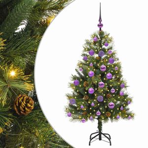 vidaXL Pom de Crăciun Artificial cu Ramuri Articulare și Conuri 120 cm