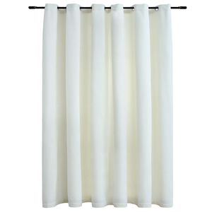 vidaXL Draperie opacă, crem, 290x245 cm, catifea, inele metalice