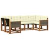 vidaXL Set de canapele de exterior cu pernă 6 pcs Natural și Crem